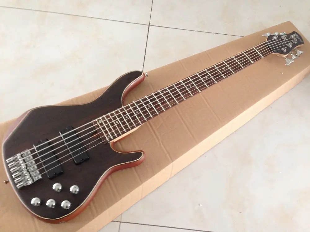 Buy High quality 6strings electric bass guitar active pickups solid rosewood