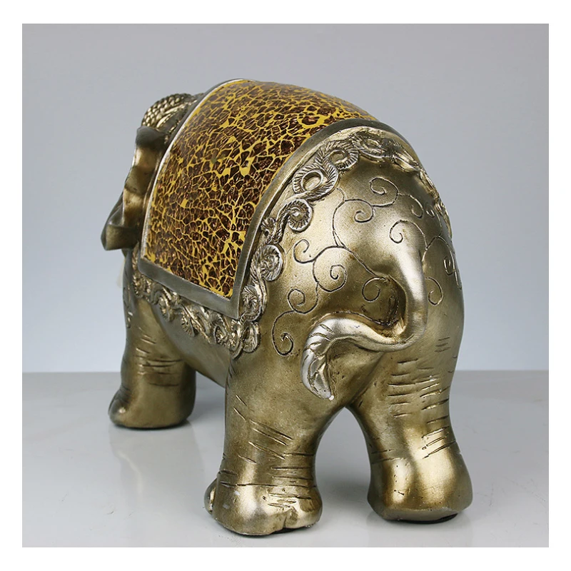 GUIBOBO 2019 New Elephant Statue Resin Home Decoration Handmade Sculpture Animal Crafts Ornaments NO0196151117