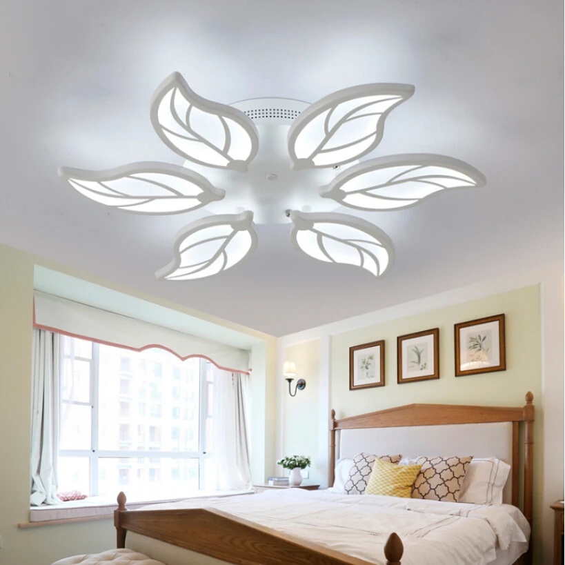 

Modern Ceiling lights living room dining room bedroom LED ceiling lamp white acrylic leaves art Light fixtur AC100-240V