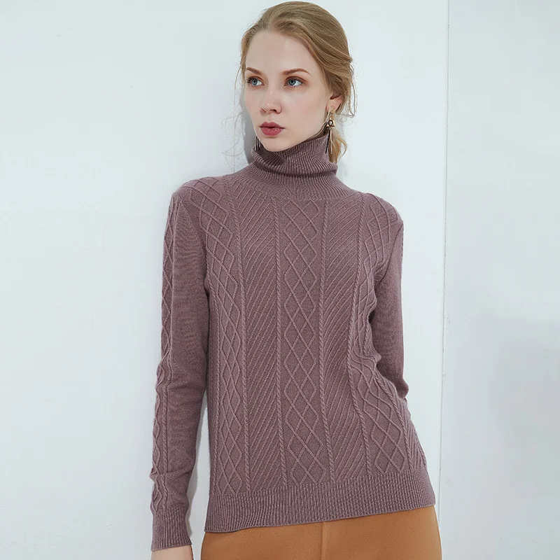 Winter new high quality cashmere sweater solid color simple large size warm breathable soft comfortable pullover sweater