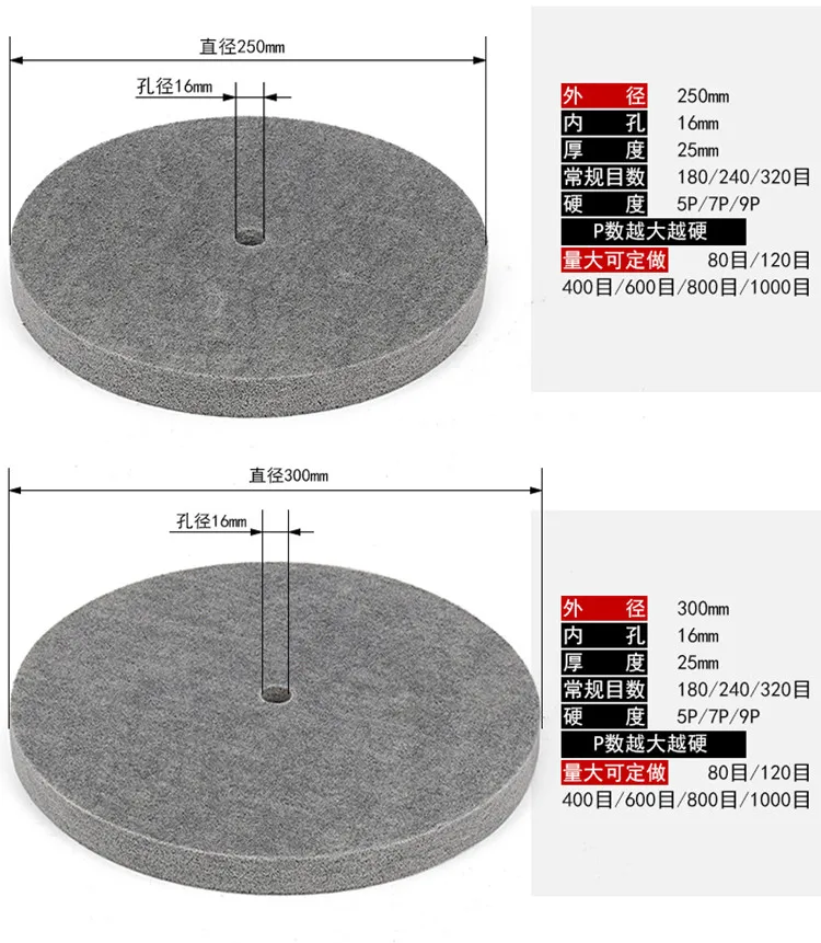 150/200/250/300*25*16 мм колеса для полировки металла 5/7/9p нетканые абразивное колесо из нейлонового волокна полировки абразивный диск для колес