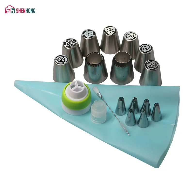 

SHENHONG 19 PCS/SET Sulta Ne Ring Cookies Mold Russian Icing Piping Nozzles Sultan tube Cake Pastry Tips Dessert Decorators