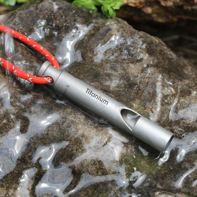 Ultralight Titanium Emergency Loud Whistle with Cord - Image 6