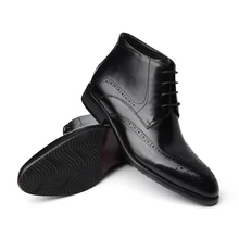 Сапоги и ботинки для девочек, мотоботы, мужская повседневная обувь, Пояса из натуральной кожи шнуровка Ботильоны острым Для мужчин ботинки высокого качества q152-1