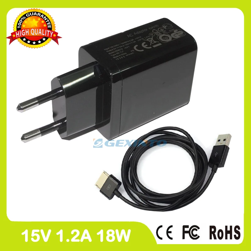 15V 1.2A Tablet pc charger for Asus VivoTab RT TF600 TF810 TF600T Wall