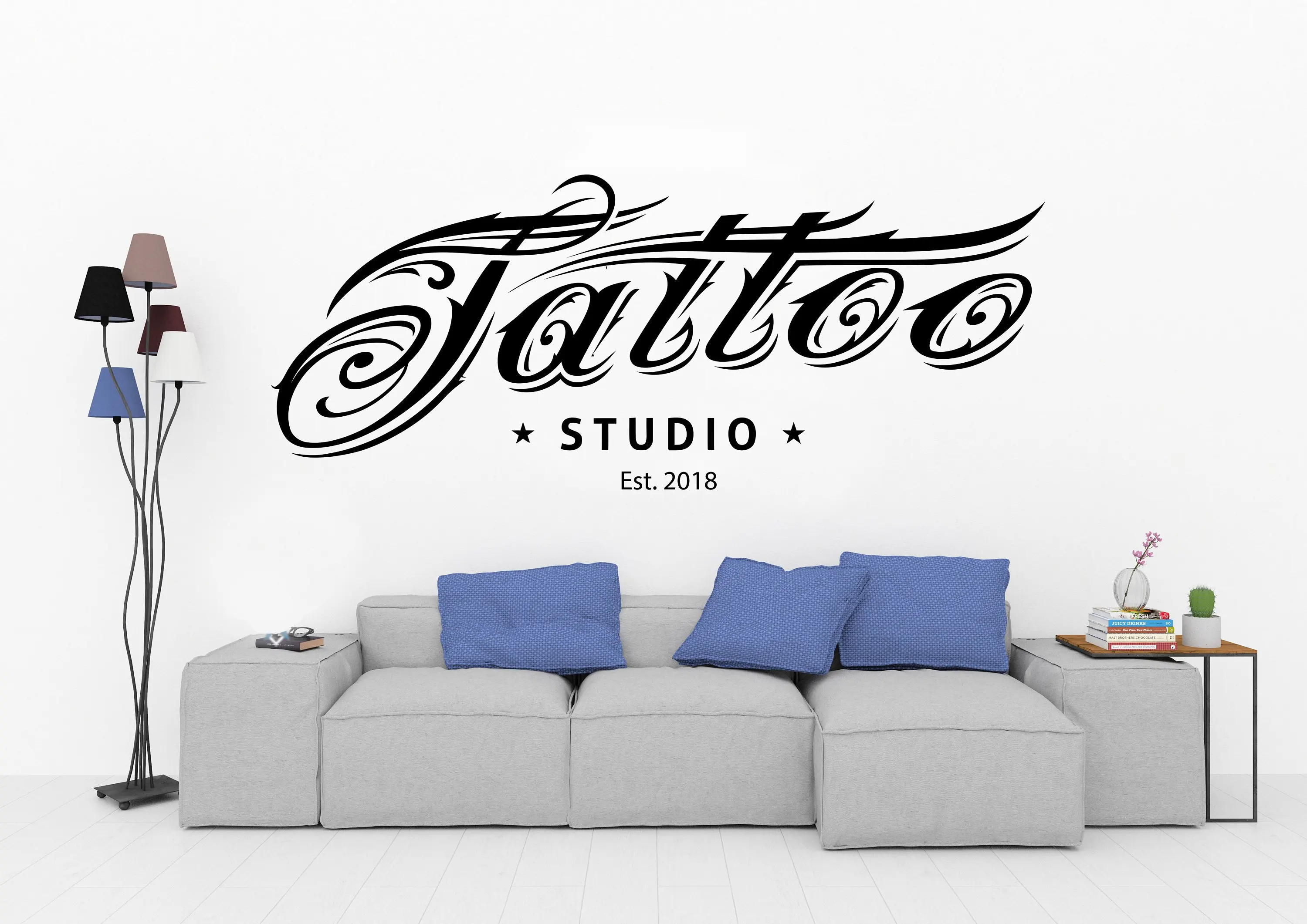 

Tattoo Studio Logo Wall Decal Beautiful Sign Vinyl Sticker Window Art Decorations Tattoo Salon Room Decor tast2 2WS2