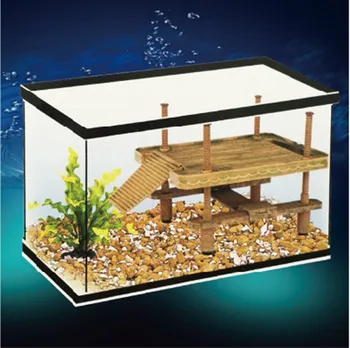 

S/M/L Aquarium Reptile Frog Turtle Pier Floating Basking Platform with Ramp Ladder Fish Tank Decoration