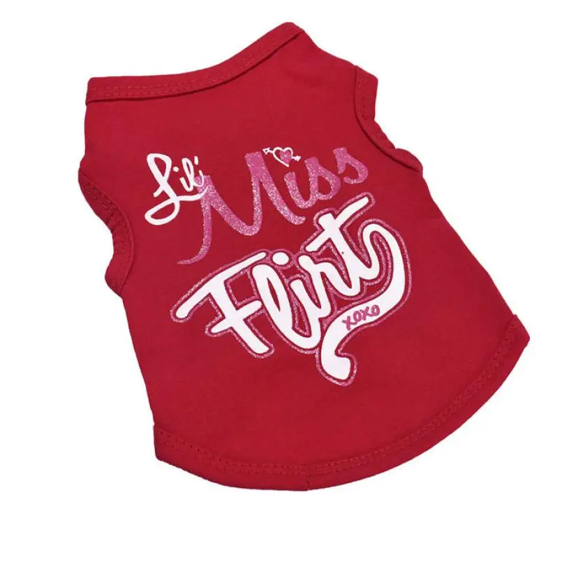 

Clothes For Dogs Letters Pattern Qualited Cotton New Fashion Cat Dog Puppy Pet Clothing Summer T-Shirts Vest Roupa Pet #25