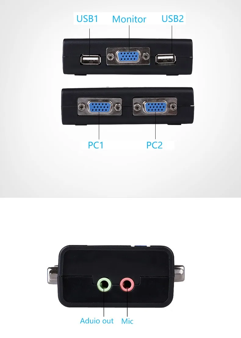 MT-VIKI kvm-переключатель 2 в 1 из USB Авто VGA компьютера коммутатор клавиатуры и мыши принтерам аудио и видео через Интернет