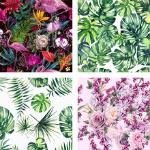 50*145 см полиэстер ткань для платья 3D Цветочная Цифровая печатная ткань тонкая стрейч ткань Сделай Сам одежда рубашка комплект постельного белья пэчворк