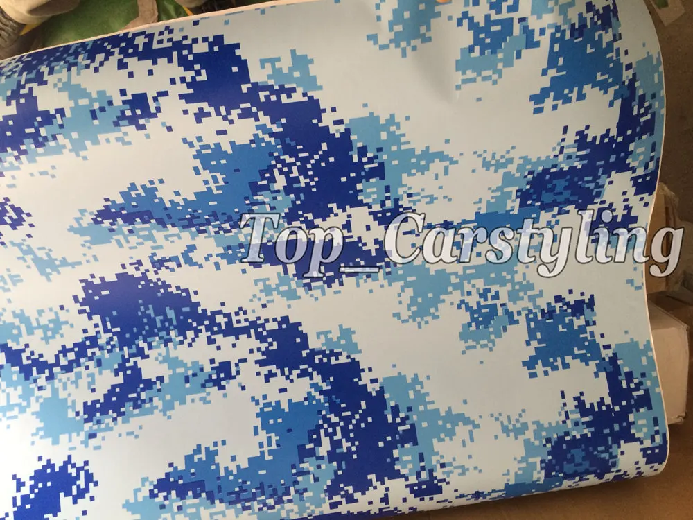 blue military camo vinyl camouflage car wrapping film (4)
