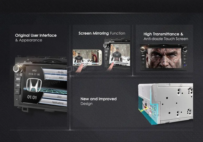 Flash Deal XTRONS 8" HD Digital Touch Screen 2 din Car Stereo Radio DVD Player GPS Steering Wheel For Honda CRV 2007 2008 2009 2010 2011 1