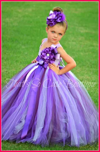 Purple Flower Girl Tutu Dress