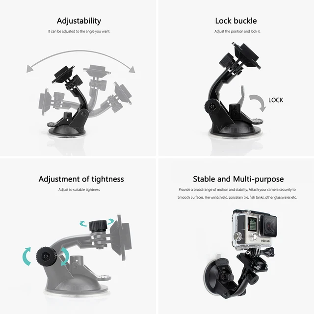 Vamson for Gopro Hero 7 5 4 4session Accessories Set Head Strap Chest Strap Suction Cup For Xiaomi for Yi 4 K for EKEN H9R VS69