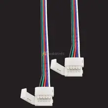 5 шт. 5 pin 10 мм 12 мм ширина пайки разъем с зажимами для 5050 RGBW RGBWW светодиодные ленты с 15 см длиной провода
