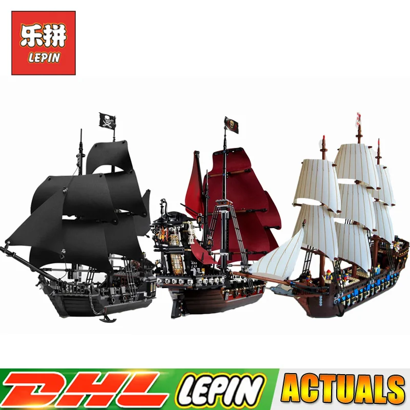 

LEPIN 16006 Black Pearl Ship + 16009 Queen Anne's Revenge Pirates +22001 Imperial Warships Toys Clone LegoINGlys 10210 4184 4195