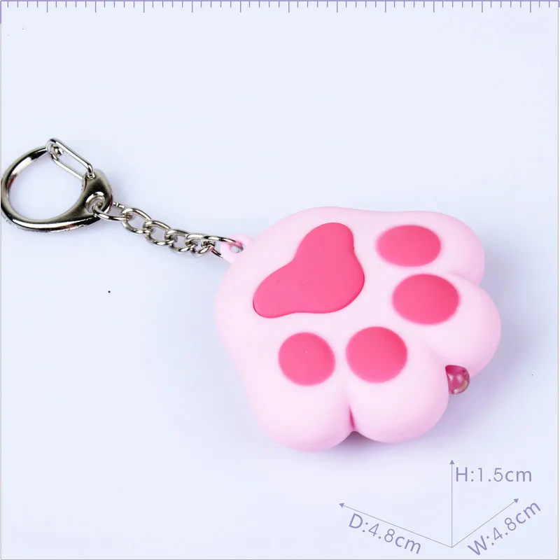 LLavero de dibujos animados lindo gato pata pies llavero Luz de sonido LED linterna llavero soporte figura colgante Chaveiros Llaveros regalo