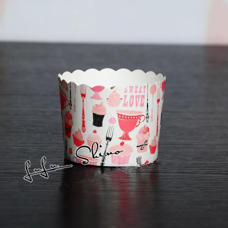 

Free shipping pink series decoration bulk 100pcs/lot high temperature baking greaseproof paper muffin cupcake liners/wrappers