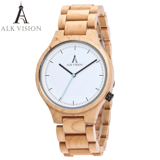 ALK Vision Wood watch male female couple watches maple wooden wrist watch for me ALK Vision Wood watch male female couple watches maple wooden wrist watch for me