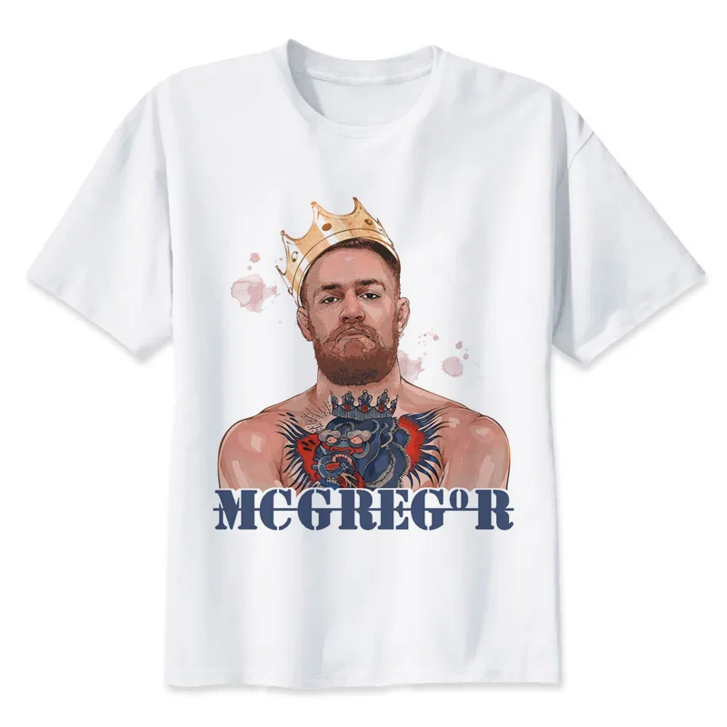 Conor Mcgregor t shirt men cartoon 2017 cool funny white tshirt print T ...