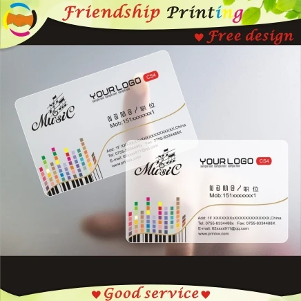 

Free shipping Plastic transparent PVC business card one faced printing-clear card matte faces 0.36mm