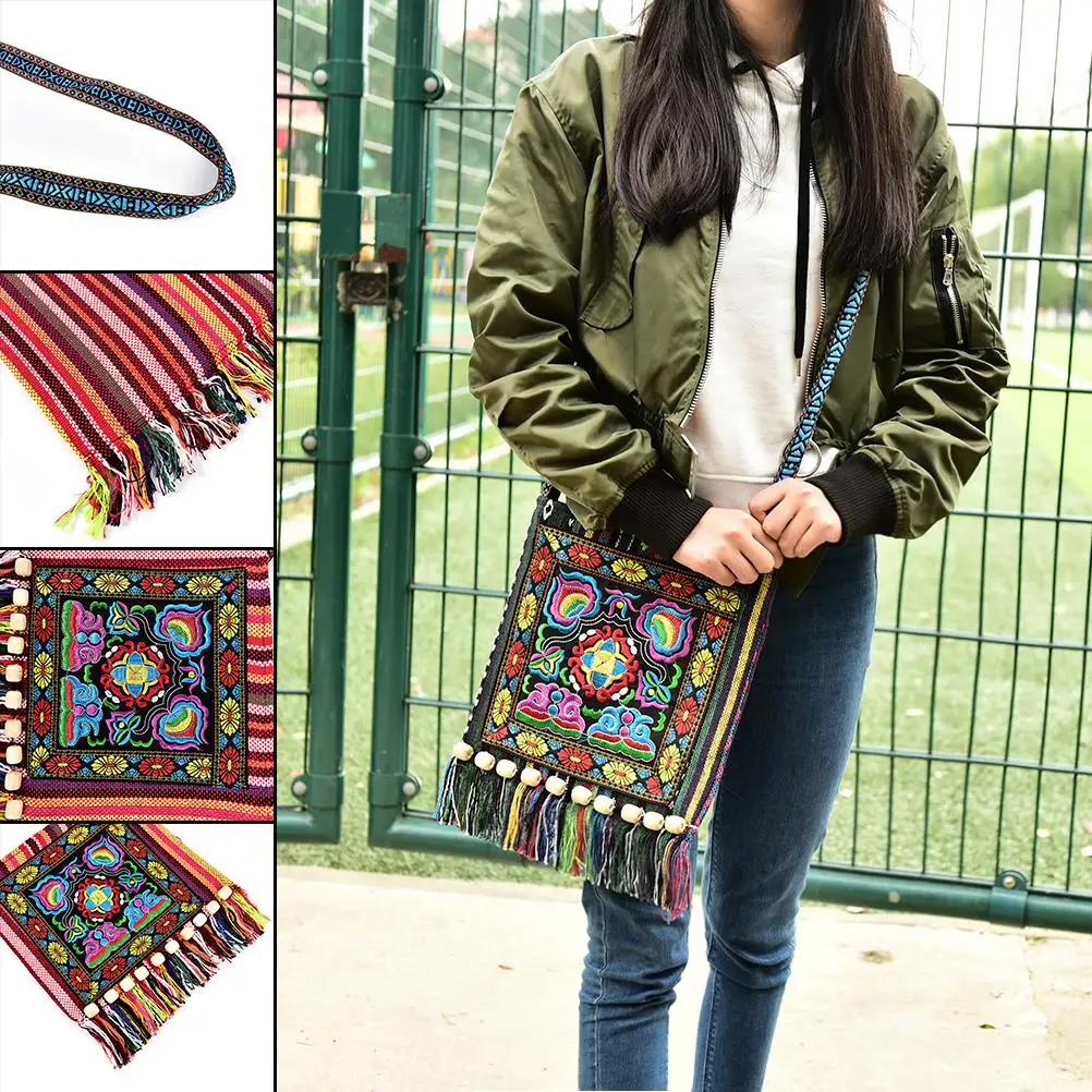 1 шт. китайская женская сумка Hmong Thai с вышивкой мессенджер кисточками хиппи