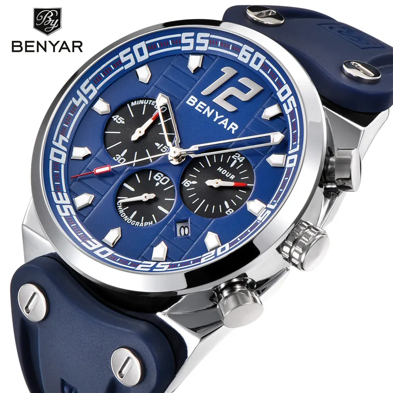 

Large Dial Men Watch Top Brand Luxury Quartz Watch Men Fashion Military Rubber Waterproof Blue Sport Watches Saat Relogio