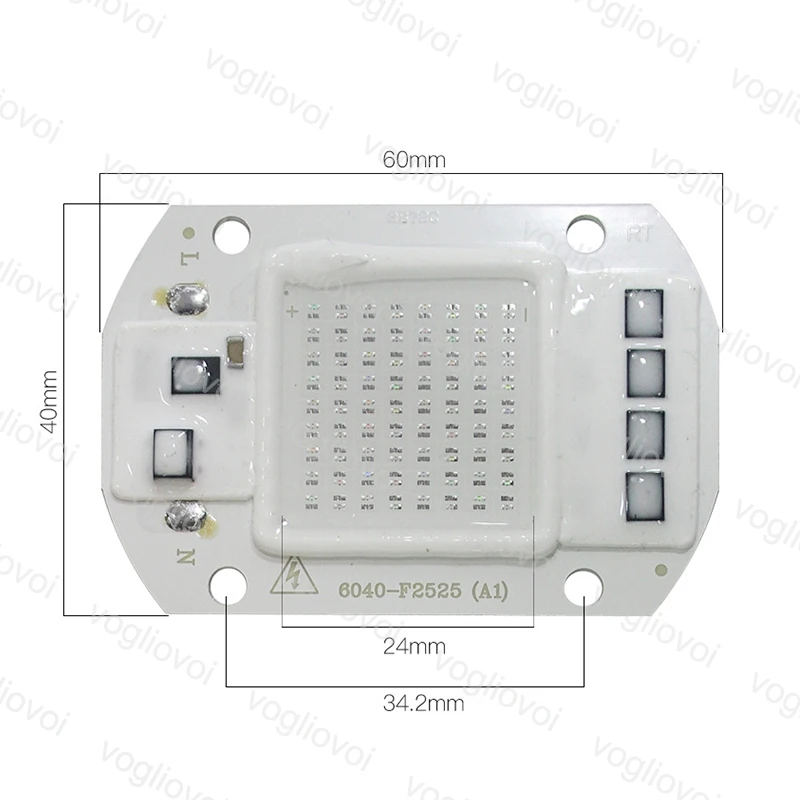 Vogliovoi светодиодный чип, COB 20W 30W 50W AC220V красного, зеленого и синего цвета умная ИС(интеграционная схема) не нужен драйвер Светодиодный лампа для DIY прожектор