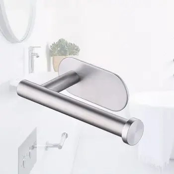 

Metal Wall Mount Toilet Paper Holder Punch Free Bathroom Kitchen Roll Paper Accessory Tissue Towel Accessories Rack Holders