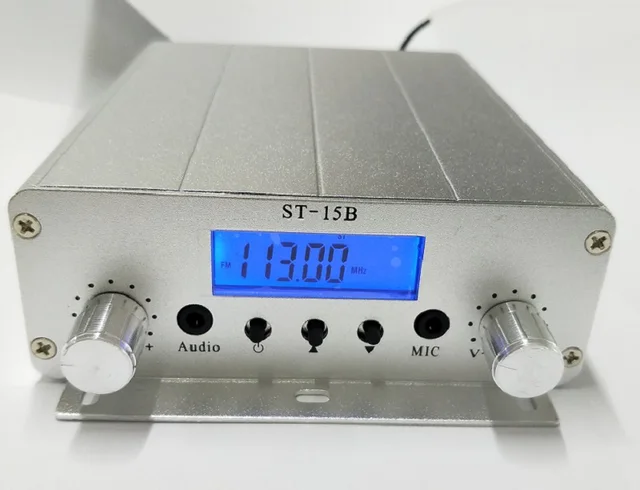 FM transmitter 15 watt FMU SER ST-15B stereo PLL broadcast radio with 76MHz~113MHz-100khz 1