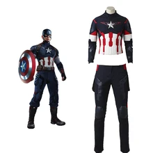 Captain America Cosplay Avengers 2 Age of Ultron Costume Jacket Man Adult Fantasy Steve Rogers Halloween Men Pants Accessories