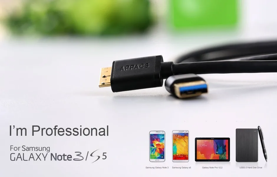 APPACS высокоскоростной Micro USB 3,0 кабель для быстрой зарядки и синхронизации данных USB 3,0 A Мужской к Micro B Мужской USB кабель для samsung Note 3 S5 HD