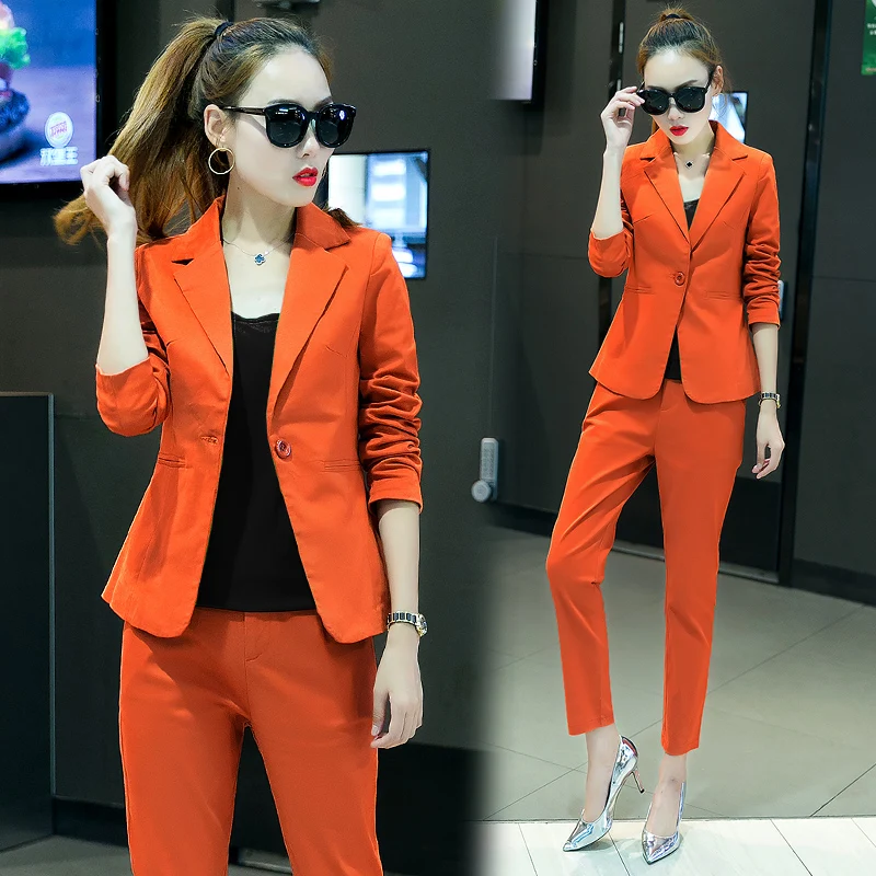 

Female professional suite 2017 Spring and Autumn new ladies Slim stylish two-piece suit tide.two piece set