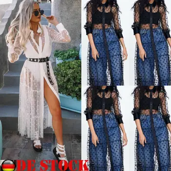 

Women Summer Sexy Boho Short Maxi Perspective Polka Dot Dress Evening Party Beach Dresses Sundress Beachwear