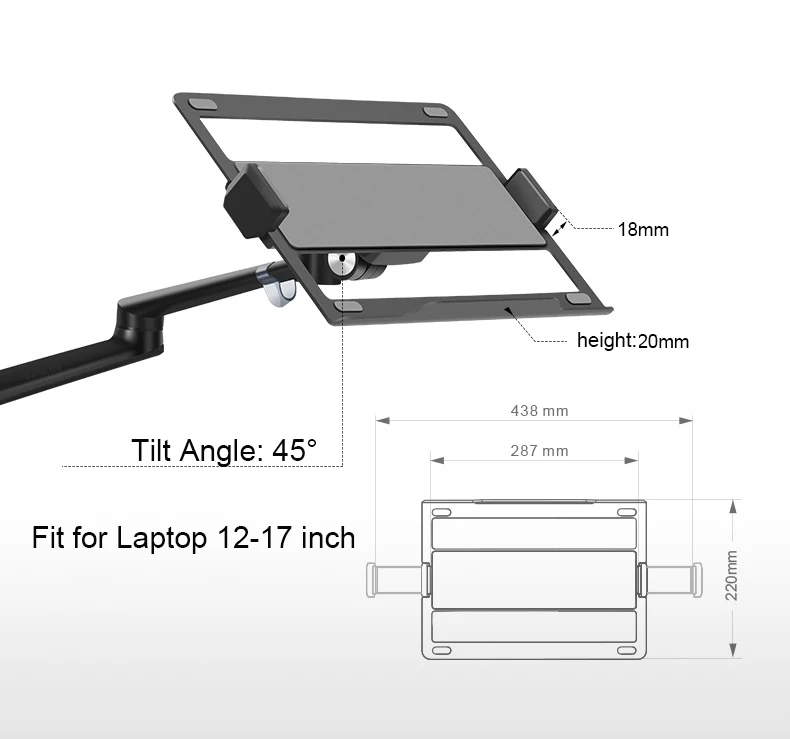+ 10-17 polegada portátil suporte + 14 polegada tablet montagem