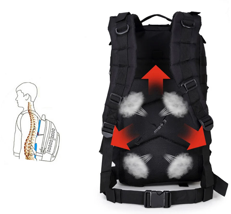  Military Tactical Backpack Assault Molle Pack Waterproof Sling Army Rucksack Bag for Outdoor Hiking