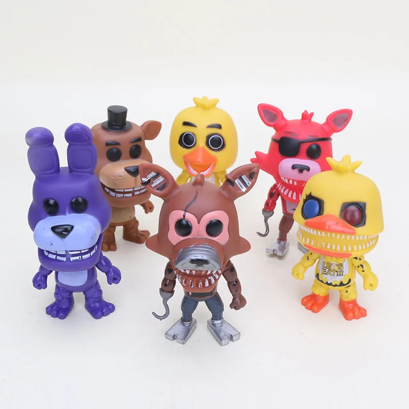 Экшн Фигурка пять ночей у Фредди ПВХ игрушка 6 шт./компл. FNAF кошмар Чика Freedy Бонни