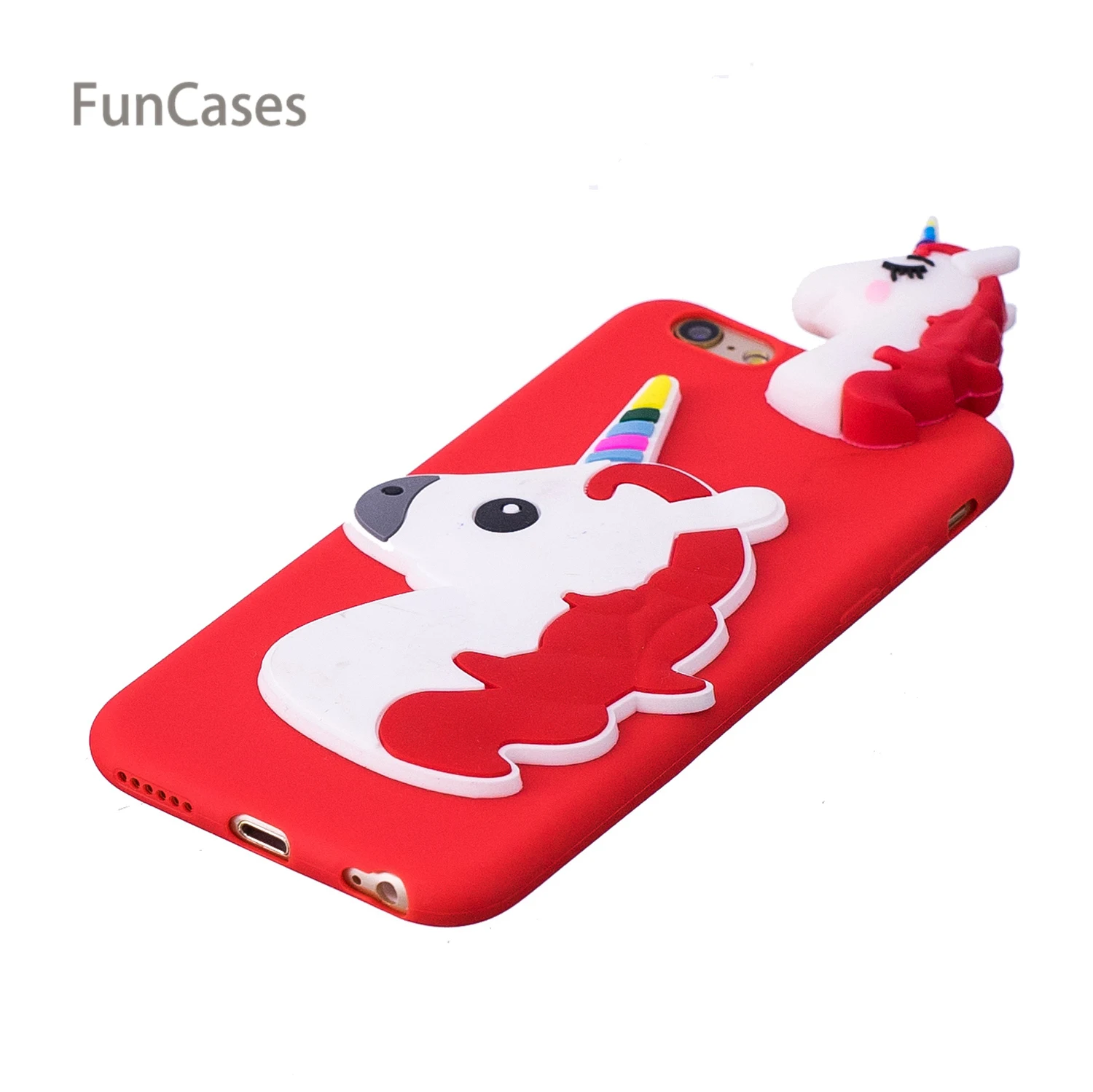 3D единорог чехол для телефона СПС Капа iPhone 6 Plus Мягкий ТПУ задняя крышка Защитный