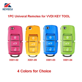 

XHORSE 1PC X001 Series Colorful (Pink Yellow Blue Green) VW B5 Style Universal Remote Key Fob 3 Button for VVDI Key Tool