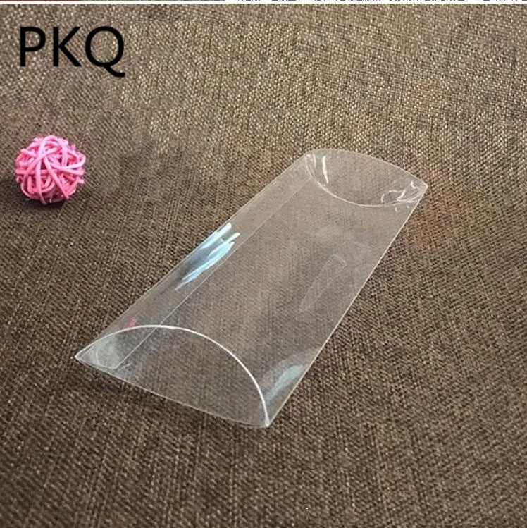 Qi пластиковая прозрачная подушка упаковка наращивание волос упаковка коробки маленький ПВХ упаковочная коробка с подушечкой прозрачная пластиковая упаковка коробка в форме подушки