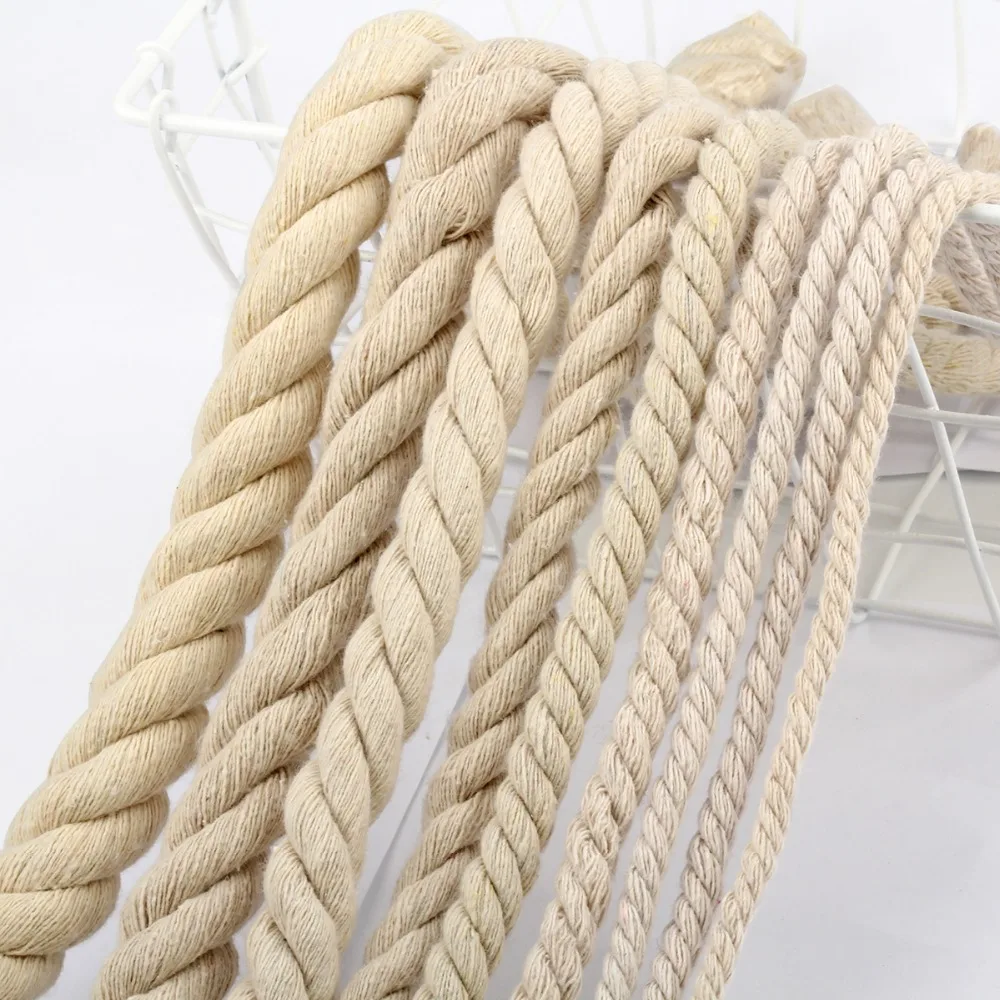 5mm Beige Cotton Cord Braided Woven Twisted Cotton Cord DIY Packing