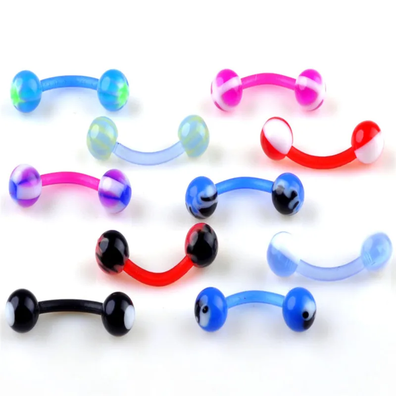 Sexy Body Jewelry Acrylic Mix Pattern Tongue Nipple Navel Belly Button