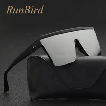 RunBird, брендовые, модные, черные, цельные солнцезащитные очки, мужские, негабаритные, для вождения, крутые, солнцезащитные очки, квадратные, мужские, Oculos Gafas, очки 5121R