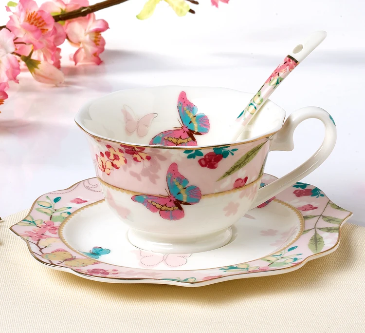 Горячая Распродажа Кофе указан Европейский костяного фарфора английский чашки Керамика чашки и тарелки простой