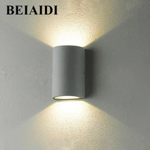 BEIAIDI Открытый Водонепроницаемый COB светодиодный настенный светильник 6 Вт 10 Вт поверхностного монтажа грейден коридор лестница балкон бра светильник AC110V/220 В