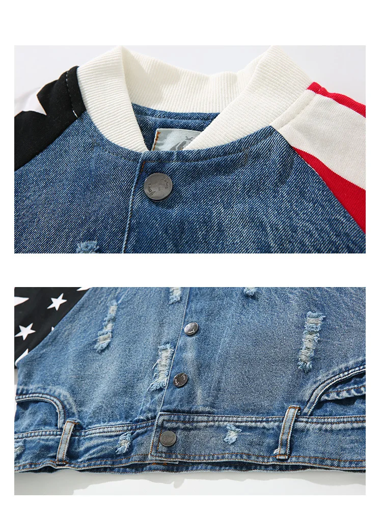 Anlencool/Коллекция года, модная джинсовая куртка для детей возрастом от 3 до 8 лет, новая весенняя корейская детская одежда, джинсовая куртка с рукавами, детская одежда