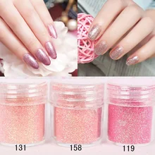 10 мл розовый цвет смешанный DIY сияющий блеск для ногтей порошок блеск для ногтей порошки листы Советы Дизайн ногтей набор Новое поступление 1 коробка