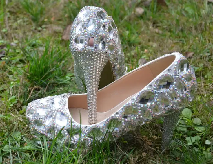 Новая горячая Распродажа на высоком каблуке Водонепроницаемый Уникальный Игристые С кристалалми и стразами свадебная обувь вечерние туфли популярная обувь женские