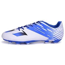 MAULTBY Men s White Blue AG Sole Outdoor Cleats font b Football b font Boots Shoes