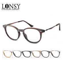 LONSY Мода года Брендовая Дизайнерская обувь ацетатные оптические очки Frame Для мужчин ретро круглые очки кадров для Для женщин очки кадр R4211